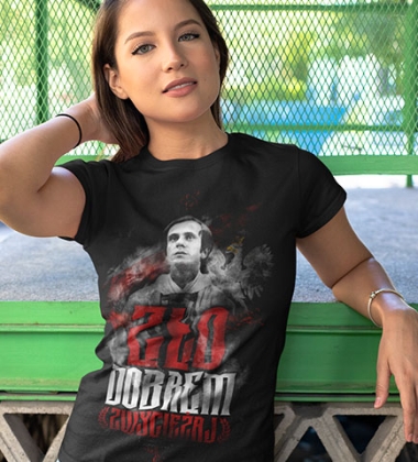 Koszulka damska termoaktywna ZŁO DOBREM ZWYCIĘŻAJ